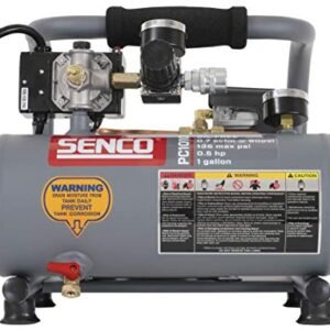 Senco PC1010 1/2- Horsepower 1-Gallon Matte Finish and Trim Portable Hot Dog Air Compressor, Gray/Red